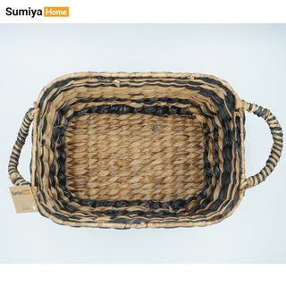 Giỏ lục bình đa năng hoa văn có quai dùng để trang trí nội thất, để quần áo, để đồ chơi