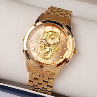 Đồng hồ nam TIEKE 4200M mặt rồng chính hãng - Đồng hồ đeo tay dây thép không gỉ ManYi
