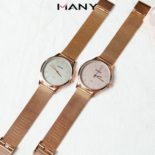 Đồng hồ mặt nhỏ Jaefor - Đồng hồ nam dây lưới thép mỏng cao cấp không gỉ MANY