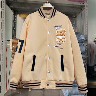 Áo Khoác BOMBER NỮ in logo gấu dễ thương