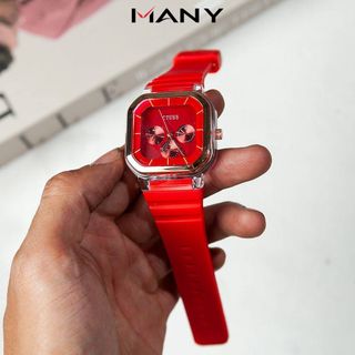 Đồng hồ unisex CTUSS mặt vuông sành điệu - Đồng hồ đeo tay nam nữ dây cao su bền chắc MANY