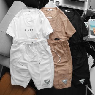 Quần Áo Thun Set Nam Y - JIE Thun Cotton Tổ Ong Mịn, chất Dày Mịn, Thoáng Mát, Chống Nhăn, Co giãn Tốt