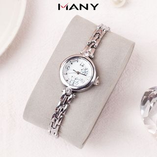 Đồng hồ Hongrui nữ tính - Đồng hồ nữ đeo dạng lắc tay màu bạc thời trang ManYi