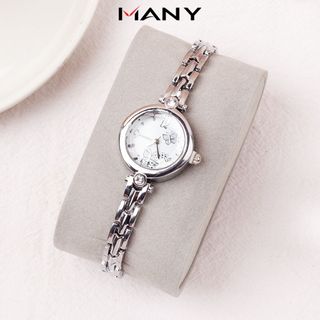 Đồng hồ Hongrui nữ tính - Đồng hồ nữ đeo dạng lắc tay màu bạc thời trang ManYi