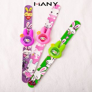 Đồng hồ trẻ em hình con thỏ dễ thương cho bé gái - Đồng hồ dán tay trẻ em tai thỏ nhiều màu MANY