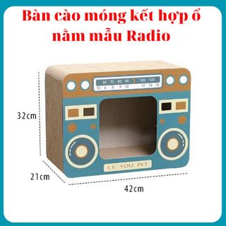 Bàn cào móng mèo kết hợp ổ nằm mẫu Radio