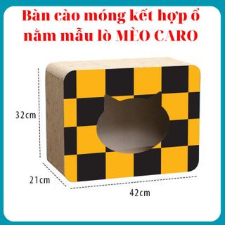 Bàn cào kết hợp ổ nằm mẫu Mèo caro