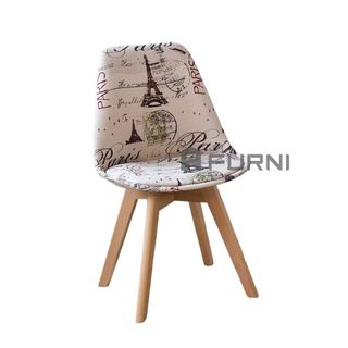 [Thanh lý] Ghế trang điểm chân gỗ họa tiết tháp Eiffel đẹp TL DSW-F2 FURNI giá sỉ