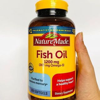 Dầu Cá Nature Made Fish Oil 1200mg Omega 3 Hộp 200 Viên Của Mỹ( mẩu mới)
