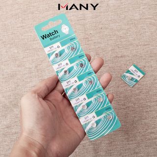 Pin đồng hồ phổ thông Watch Battery - Vỉ 10 pin cúc áo 377A/LR626SW/1.5V MANY