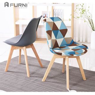 [Thanh lý] Ghế cafe chân gỗ họa tiết đẹp TL DSW-F5 FURNI