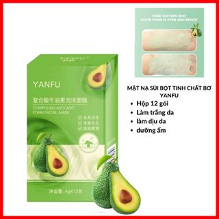 Mặt Nạ Sủi Bọt Detox YANFU Dưỡng Sáng Da, Làm Sạch Da mặt thu nhỏ lỗ chân lông, dịu da,(Hộp 12 gói)