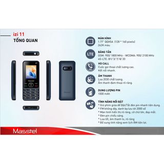 Điện thoại Masstel IZI 11 4G, nhà phân phối điện thoại giá sỉ tại HCM và hà nội