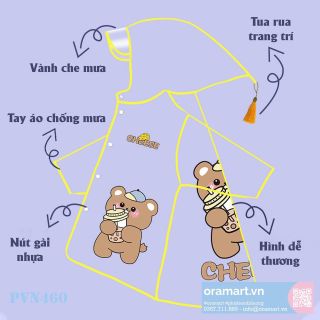 Áo mưa cài nút trẻ em Cream & Cheese