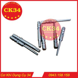 Mũi vít hoa thị dài 40mm 800 chuôi cánh bướm phi 4mm ( bộ 7 cây )