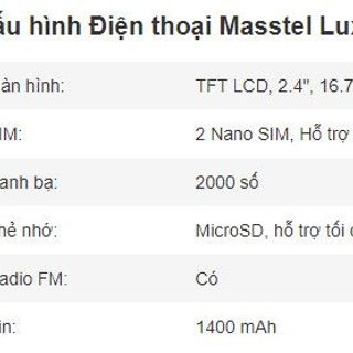 Điện thoại Masstel Lux 10 4G , nhà phân phối điện thoại giá sỉ tại HCM và hà nội