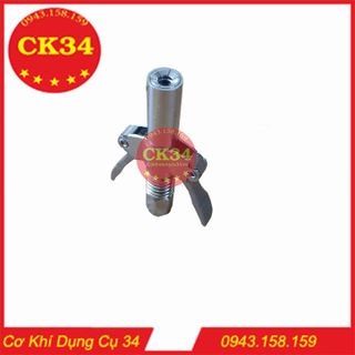Đầu kẹp vú mỡ nhanh 6 chấu 2 tay cầm, kẹp 6 cánh đầu bơm mỡ bò dạng kẹp