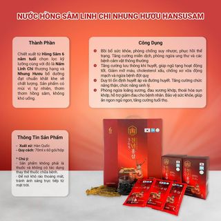 Nước hồng sâm nhung hươu linh chi hộp 60 gói