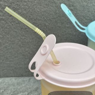Cốc uống nước nhựa có lỗ cắm ống hút 500ml Kokubo nhập khẩu từ Nhật Bản