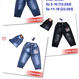 Quần jean dài cho bé trai size 3-18 (12-60kg), S2 giá sỉ