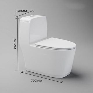 Bồn cầu 1 khối màu trắng, men sứ cao cấp, thiết kế phong cách Bắc Âu