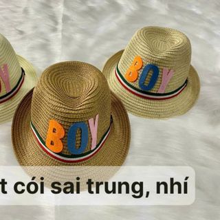 Mũ cối trẻ em có chữ boy NB giá sỉ