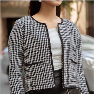 Áo dạ sweet phối viền