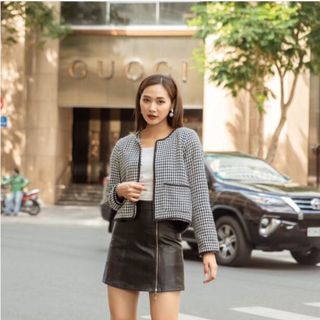 Áo dạ sweet phối viền