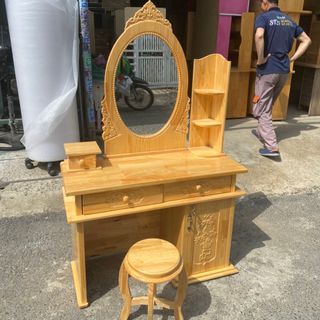 Bàn Trang Diểm Gỗ Thông Tư Nhiên Đẹp, Bàn Giá rẻ tận Xưởng Bảo Hành 2 năm giao hàng tận nơi
