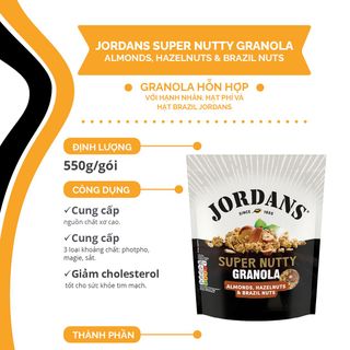 JORDANS SUPER NUTTY GRANOLA ALMONDS, HAZELNUTS & BRAZIL NUTS giá sỉ