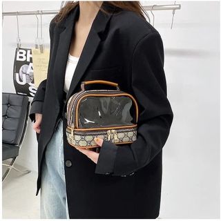 Túi đựng mỹ phẩm đồ du lịch LV 2 ngăn chất liệu chống thấm nước cốp đựng đồ hot trend 2023