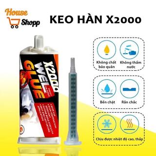 Keo hàn X2000 dán sắt thép ( 2 thành phần ). hàng chuẩn giá sỉ - giá bán buôn giá sỉ
