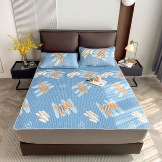 Chiếu Điều Hòa Cao Su Non TENCEL LATEX in hình 3D-5D Siêu Mát Tặng Kèm 2 Vỏ Gối - KiMi Decor