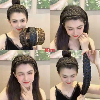 Băng Đô Dạng Tóc Giả Thắt Bím Rộng Dày Bản Rộng Thời Trang Mới