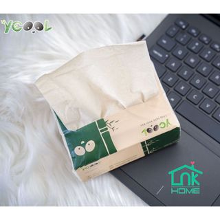 Thùng giấy ăn gấu trúc, khăn giấy tre Ycool [ 1 thùng 30 gói, 1 gói 300 tờ]
