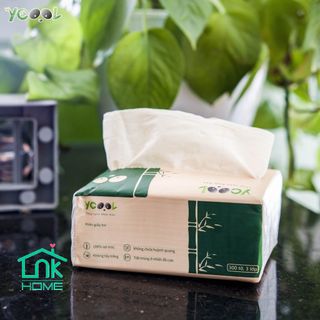 Thùng giấy ăn gấu trúc, khăn giấy tre Ycool [ 1 thùng 30 gói, 1 gói 300 tờ]