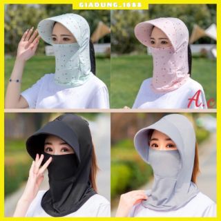 Mũ chống nắng kèm khẩu trang chống tia UV vải thun lạnh cao cấp, nón chống nắng (Sỉ Hót)