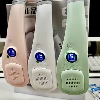 Quạt Mini Đeo Cổ Không Cánh 5 Tốc Độ Gió Mạnh Siêu Hot Quạt Tích Điện Pin Trâu Màn Hình Led