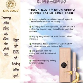 Serum Dưỡng Mi và Mày KING VENUS (phiên bản mới của Dưỡng mi zzVenus): Mi Dài và Dày tự nhiên chỉ sau lộ trình một cây!