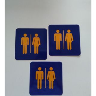Biển Báo bảng Chỉ Dẫn Toilet Nam Nữ , WC Nữ Nam (13cm x 13cm)