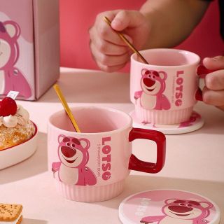 Set cốc gấu dâu Lotso kèm hộp quà tặng
