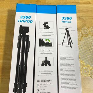 Chân Máy Ảnh Tripod 3366 Hợp Kim Cao Cấp Tặng Đầu Kẹp Điện Thoại