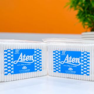 Lốc 12 gói Tăm bông Aten người lớn thân nhựa túi 175 que SPA-065