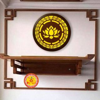 Tranh tròn Đèn Led Hào Quang Hoa Sen Hiệu Ứng 7 Màu 30cm