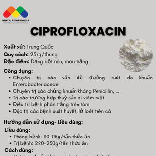 Cipprofloxacin nguyên liệu sản xuất t h u ố c thú y, thuỷ sản giá sỉ