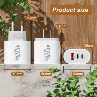 Củ sạc nhanh 2 cổng PD 40W và 1 cổng QC 20W chuyên dụng cho các loại điện thoại Iphone, Samsung, Xiaomi, Oppo...