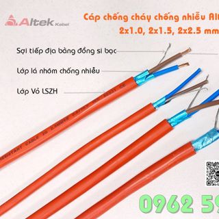 Cáp chống cháy Altek kabel chống nhiễu AL+E 2x1.0