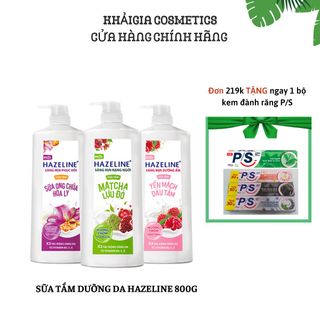 Sữa tắm dưỡng thể thiên nhiên trắng sáng da Hazeline 800g giá sỉ