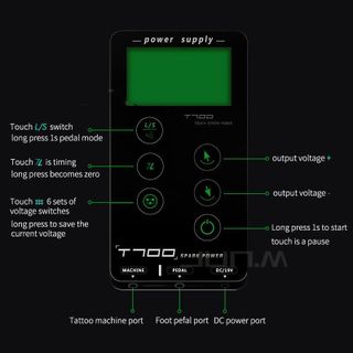 Bộ nguồn điện cho máy phun xăm T700 màn hình LCD thông minh