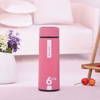 BÌNH CHAI ĐỰNG NƯỚC THỦY TINH 6OUP 400ML CÓ VỎ BỌC NHỰA NHIỀU MÀU - HARAS( GIAO MÀU NGẪU NHIÊN )